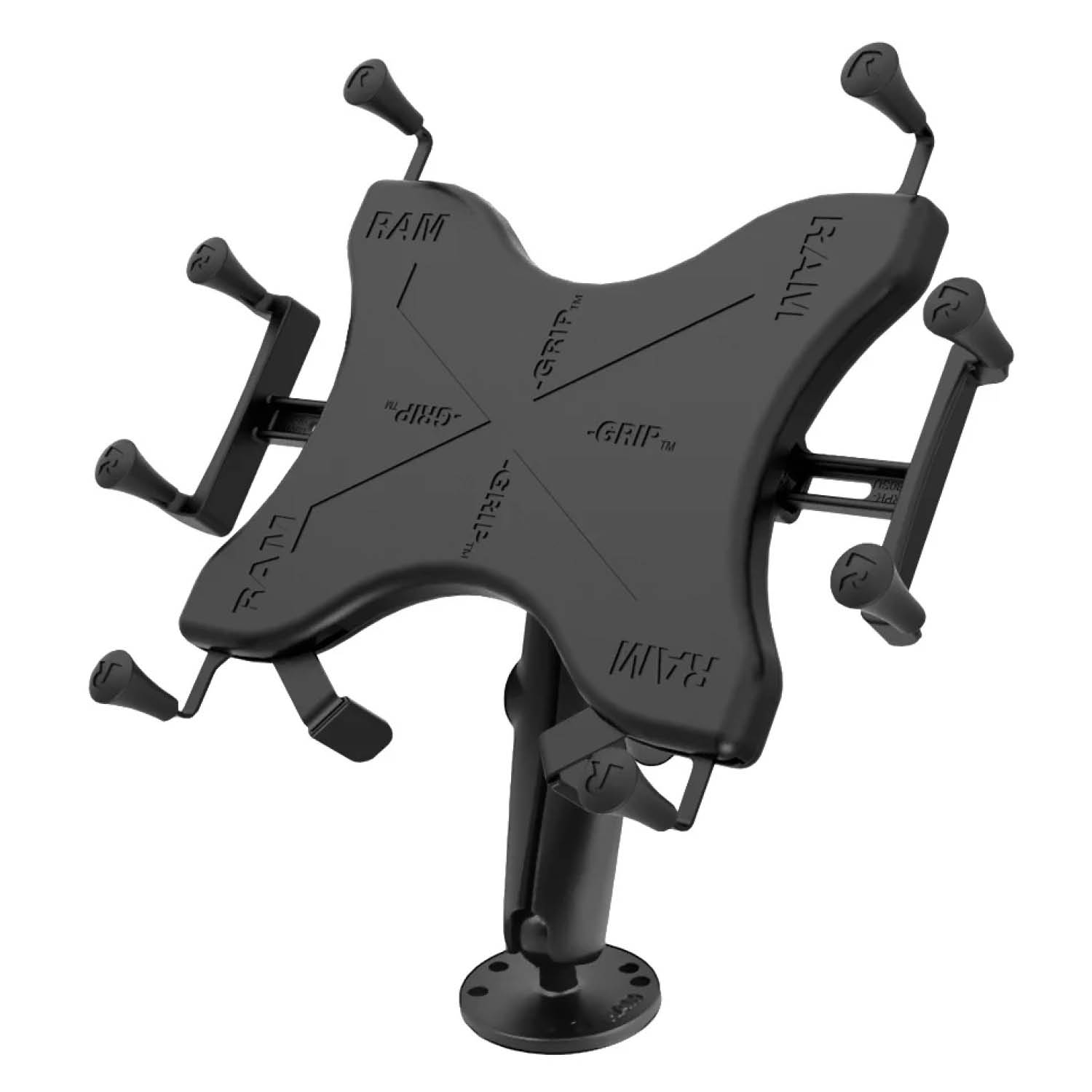 RAM Mounts X-Grip Aufbauhalterung für 9-11 Zoll Tablets - Runde Basisplatte - Langer Verbindungsarm - Runde Basisplatte (AMPS) - B-Kugel (1 Zoll) - Schrauben-Set