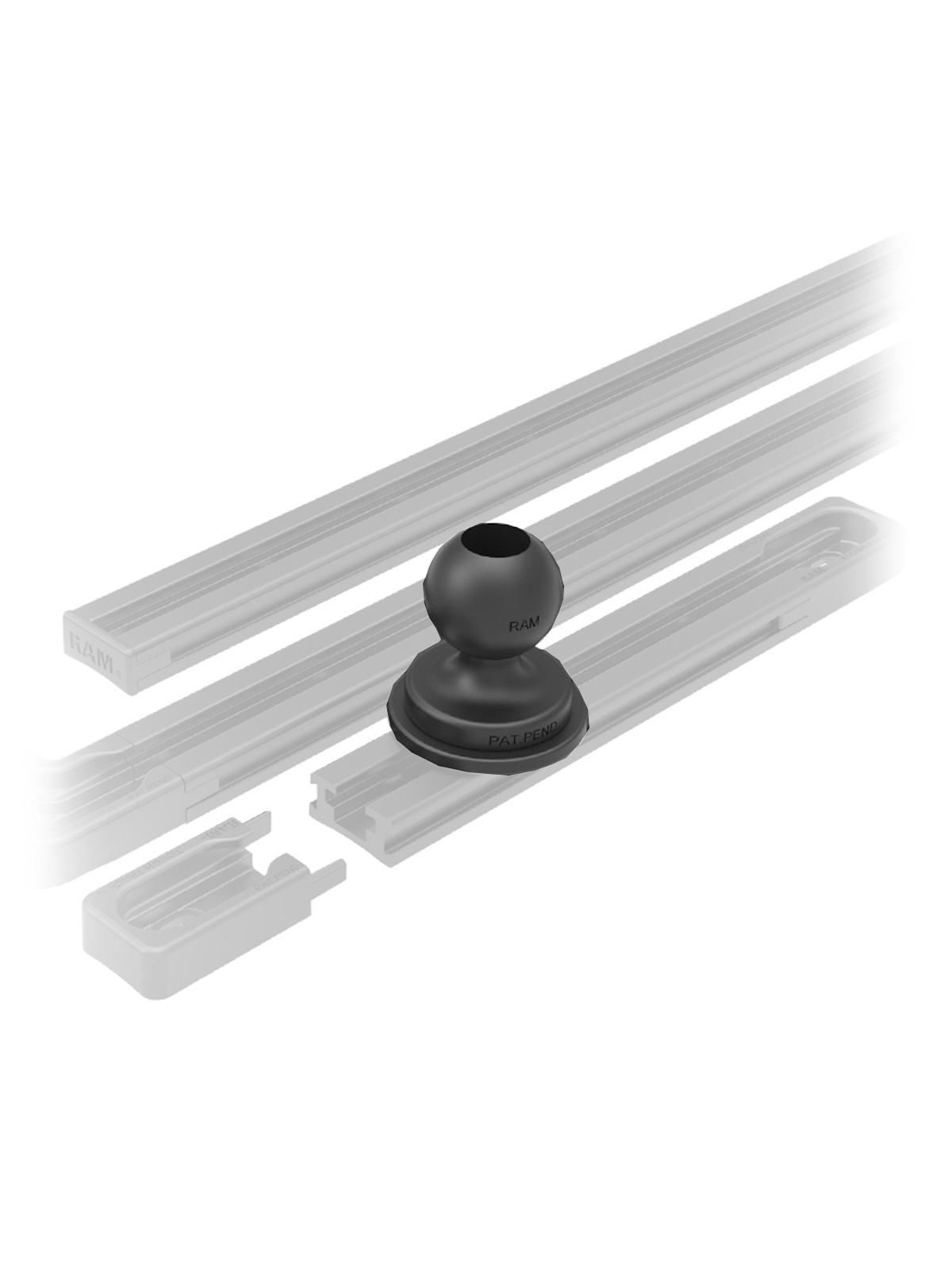 RAM Mounts Track Ball mit T-Slot für Tough-Track Schienen - B-Kugel (1 Zoll), im Polybeutel