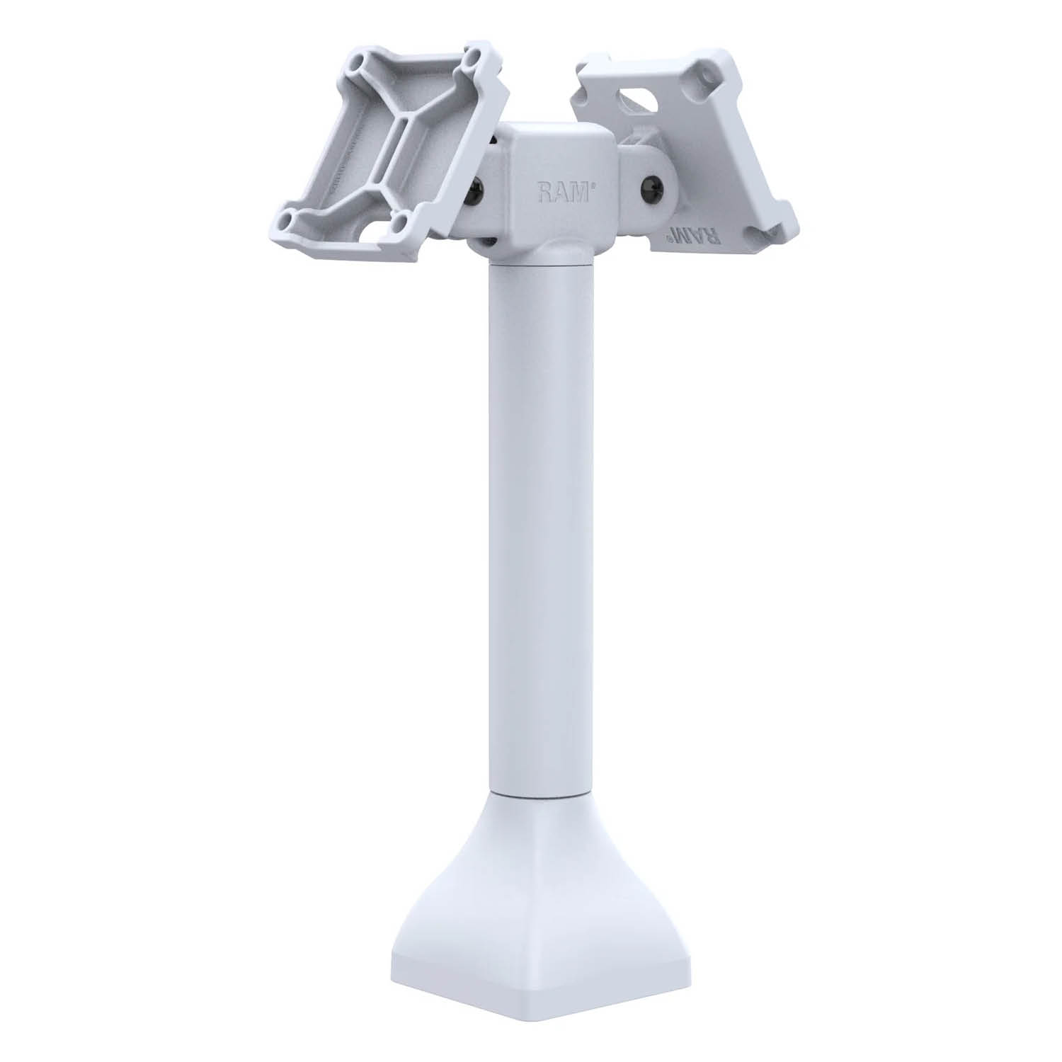 RAM Mounts Standfuss (14 Zoll) - zwei 180° schwenkbare 75x75 mm VESA Aufnahmen, hellgrau