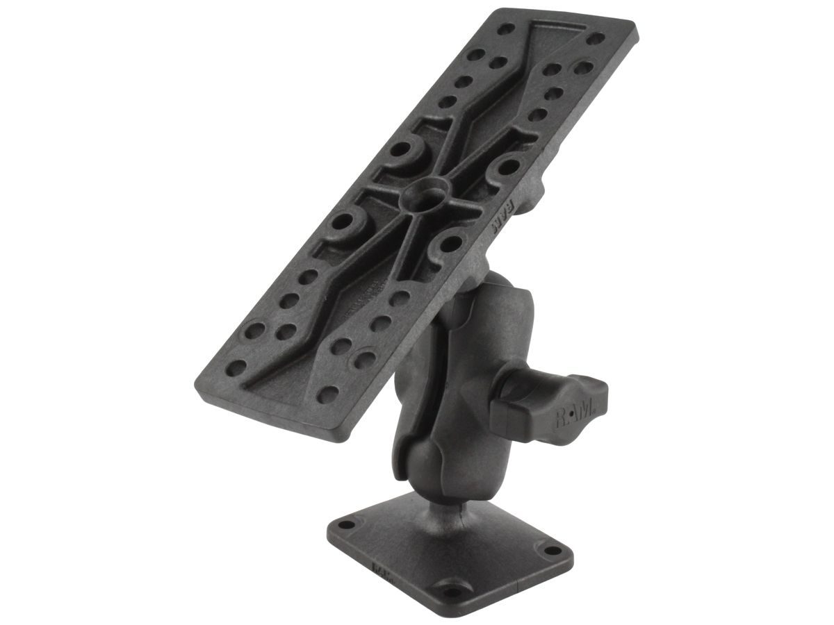 RAM Mounts Verbundstoff-Aufbau-Set - B-Kugel (1 Zoll), Basisplatte rechteckig, kurzer Verbindungsarm, universal Adapterplatte