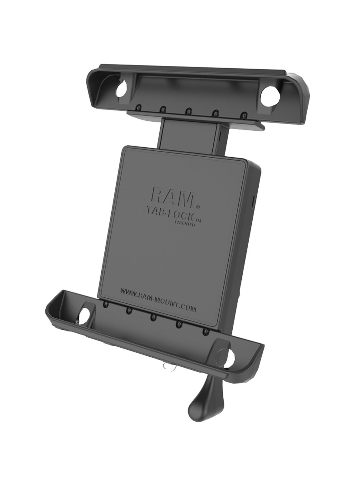 RAM Mounts Tab-Lock (abschließbar) Universal Halteschale für bis zu 11 Zoll Tablets (inkl. Apple iPad 1-4) - AMPS-Aufnahme, Schrauben-Set