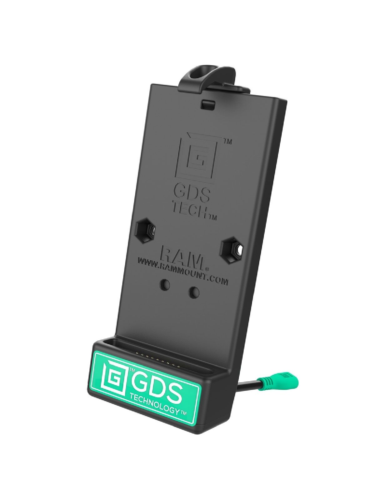 RAM Mounts GDS Dockingstation für Smartphones in IntelliSkin-Lade-/Schutzhüllen - 18-Pin Dock, USB-C, Diamond-Anbindung (Trapez)