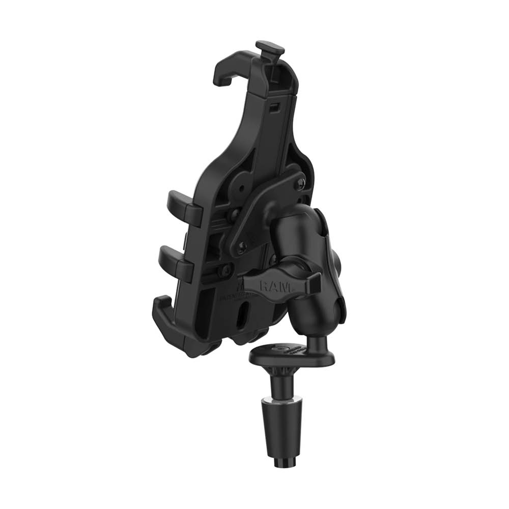 RAM Mounts Quick-Grip Pro Motorrad-Halterung für Smartphones - B-Kugel (1 Zoll), Lenkerkopf-Basis, kurzer Verbindungsarm