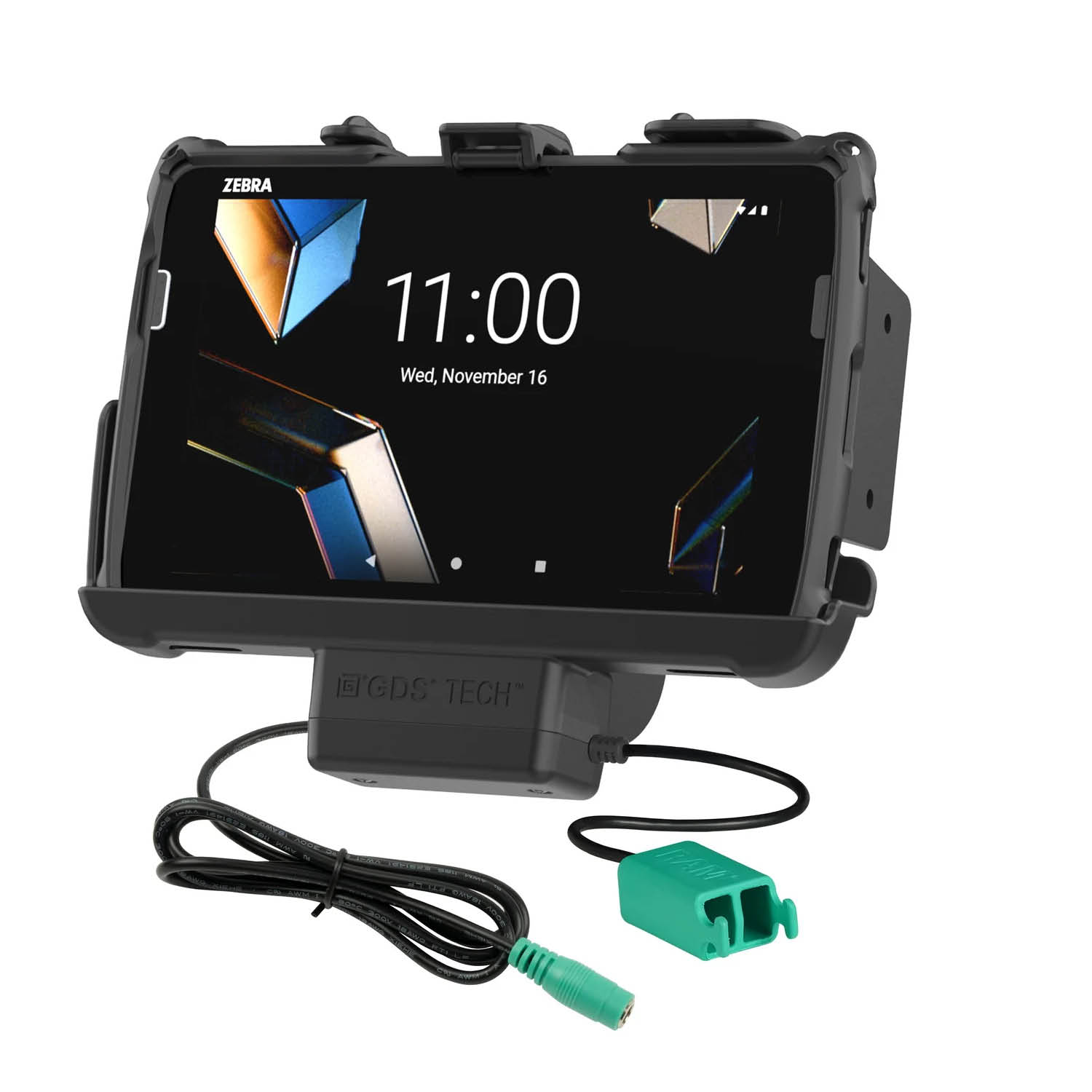 RAM Mounts EZ-Roll'r Holder for Zebra ET401, ET40 & ET45 (8") Tablets - In Rugged Boot/RAM Skin (ET401) - 5.5mm DC Power Supply & Dual USB-A Connector