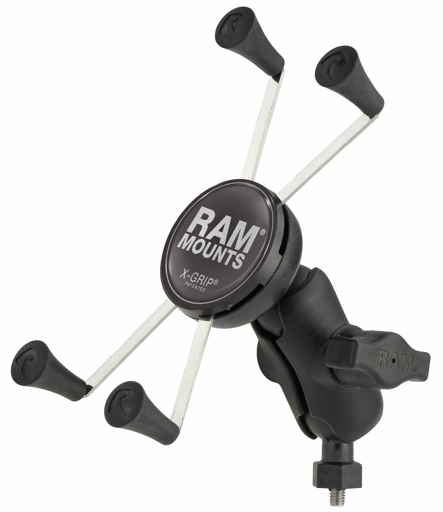 RAM Mounts X-Grip Schraub-Halterung für Smartphones bis 114,3 mm Breite - B-Kugel (1 Zoll), Tough-Ball (M6-Gewinde), kurzer Verbindungsarm