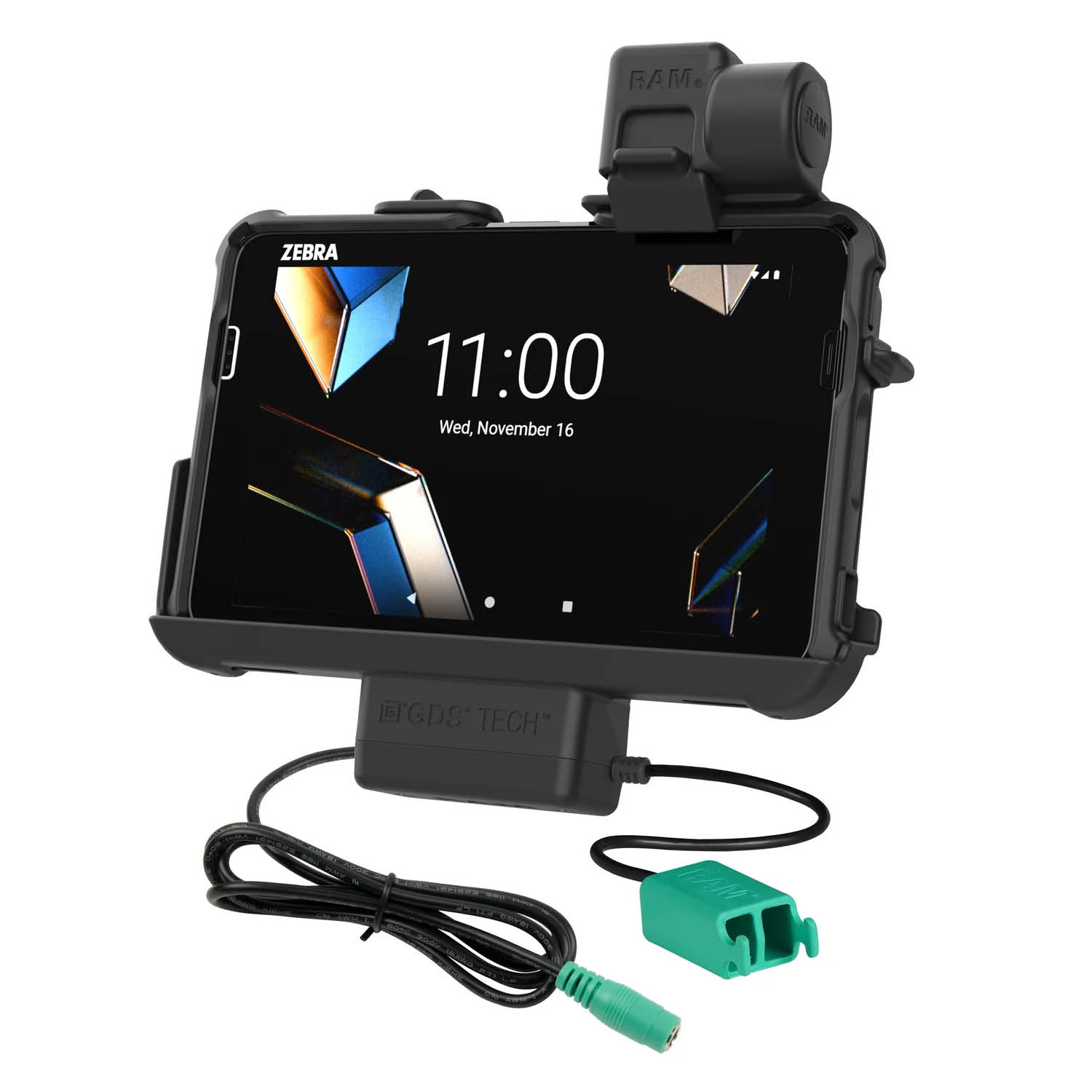 RAM Mounts Thin-Dock for Zebra ET401 & ET4x (8") Tablets - With or without RAM Skin/Rugged Boot - 5.5mm DC Power & Dual USB-A Connector