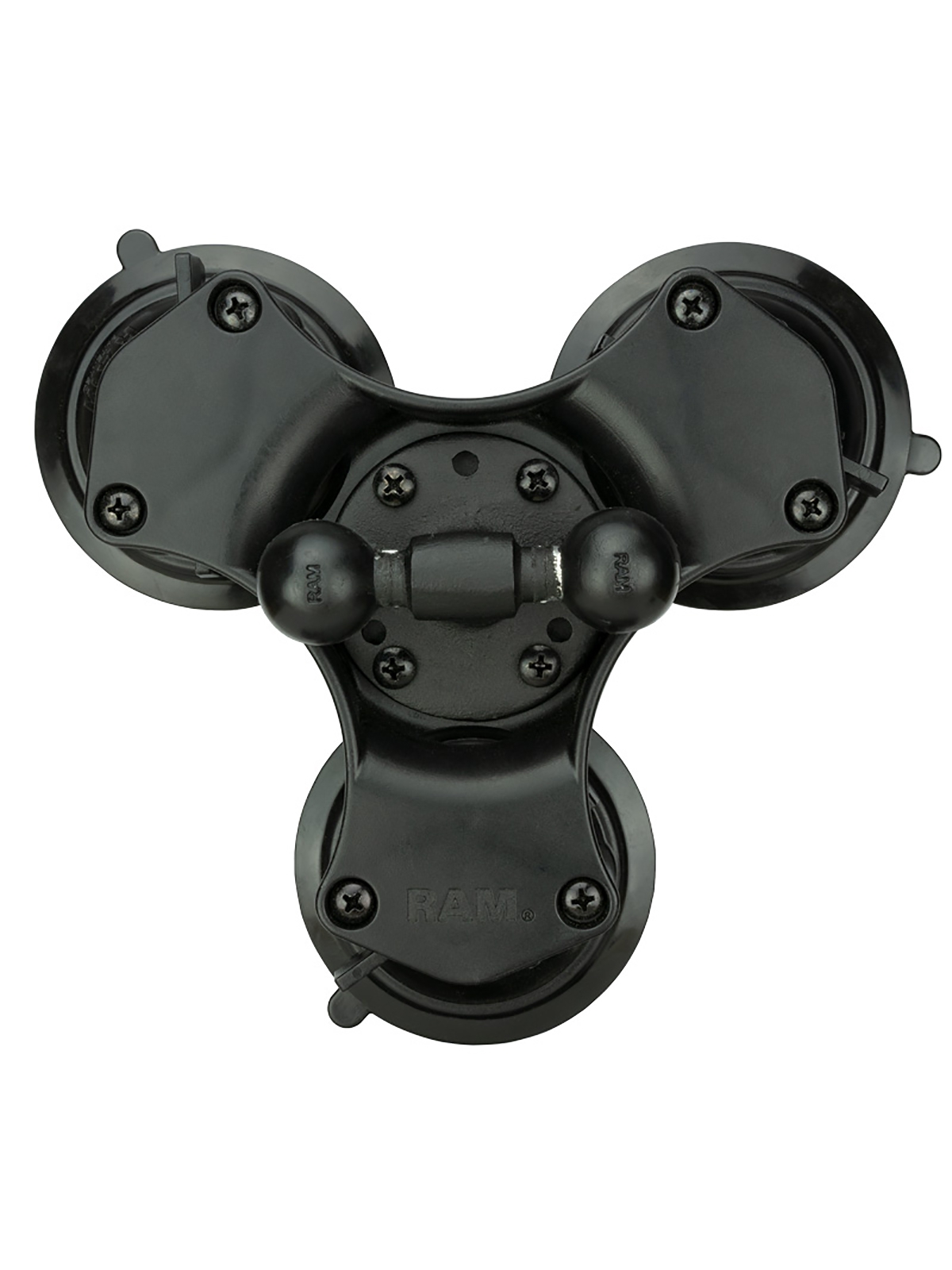 RAM Mounts Triple-Saugfuss mit Doppelkugel-Adapterplatte - B-Kugel (1 Zoll)