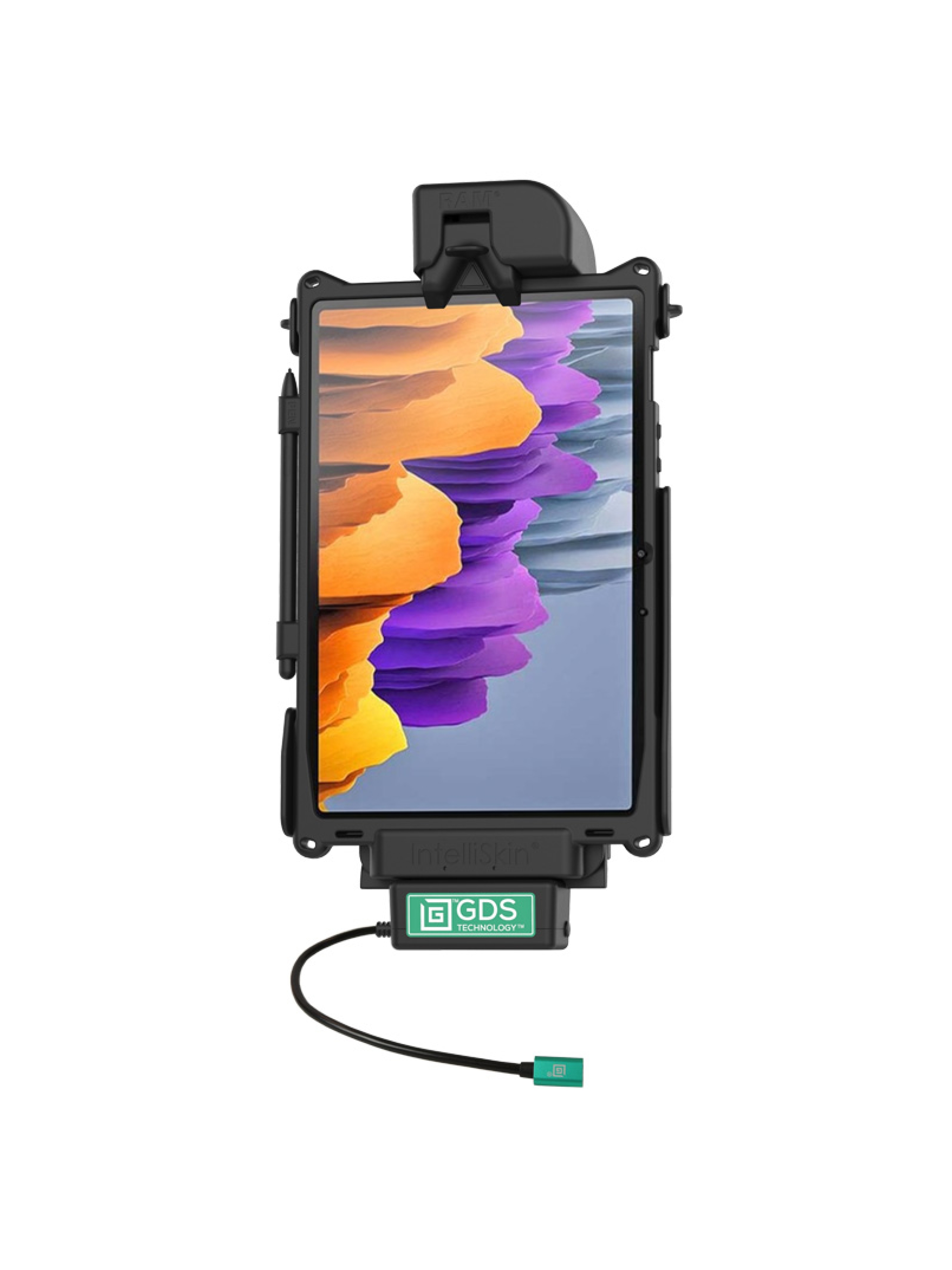 RAM Mounts GDS Tough-Dock Samsung Tab S7+ / S7 FE 12.4 in IntelliSkin-Lade-/Schutzhüllen - USB-C, 15 W Ausgang, AMPS-Aufnahme