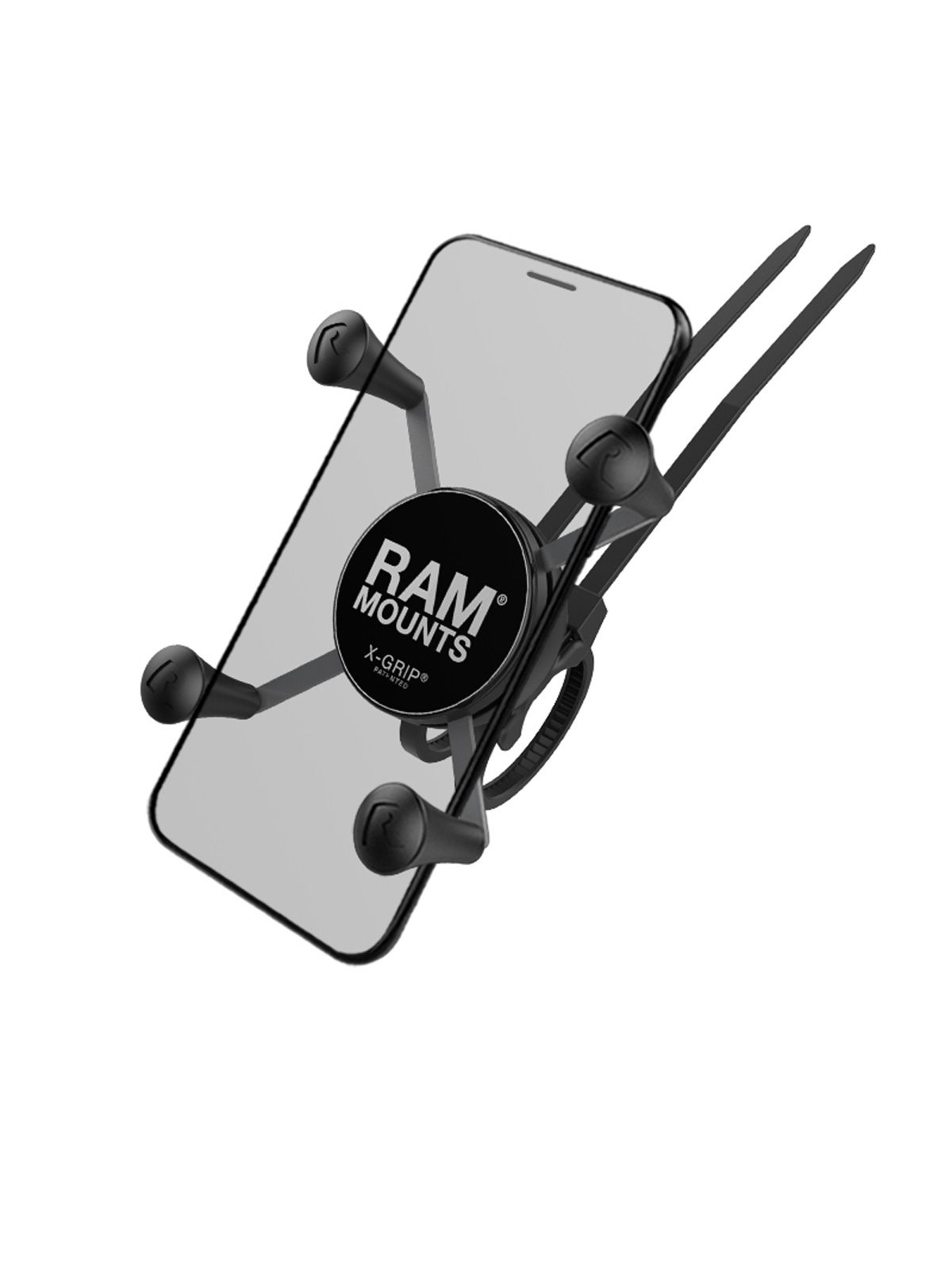 RAM Mounts EZ-On Lenker-Halterung mit X-Grip Halteklammer für Smartphones bis 82,6 mm Breite