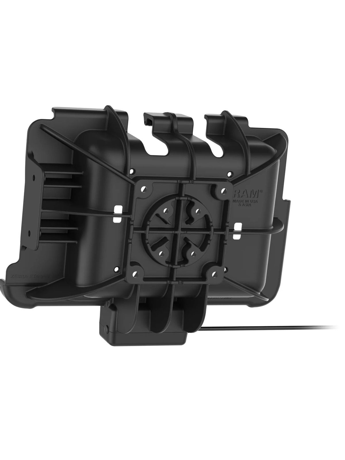 RAM Mounts Tough-Dock Halteschale für Zebra ET4x 10 Zoll Tablets im Zebra-Schutzrahmen - mit Stromversorung 5,5 mm Klinkenstecker, AMPS- u. VESA-Aufnahme