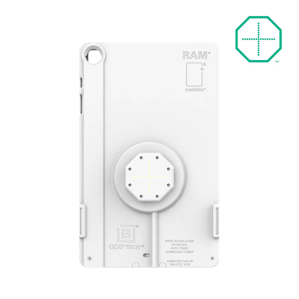 RAM Mounts IntelliSkin Thin-Case Ladeschutzhülle für Samsung Galaxy Tab A9+ - GDS-Technologie, Rückseitige Pogo-Pads, Externer USB-C Anschluss, hellgrau