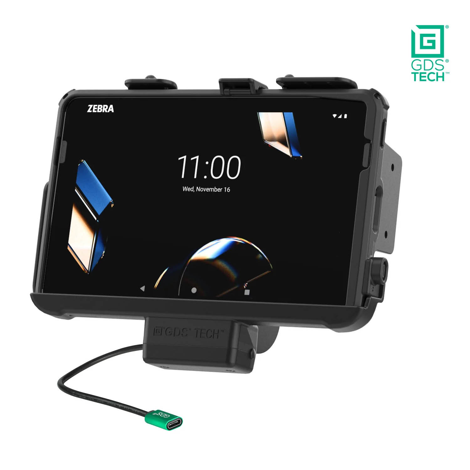 RAM Mounts GDS EZ-Roll'r Holder for Zebra ET401, ET40 & ET45 (10") Tablets in IntelliSkin Protective Sleeve - USB-C Power Supply