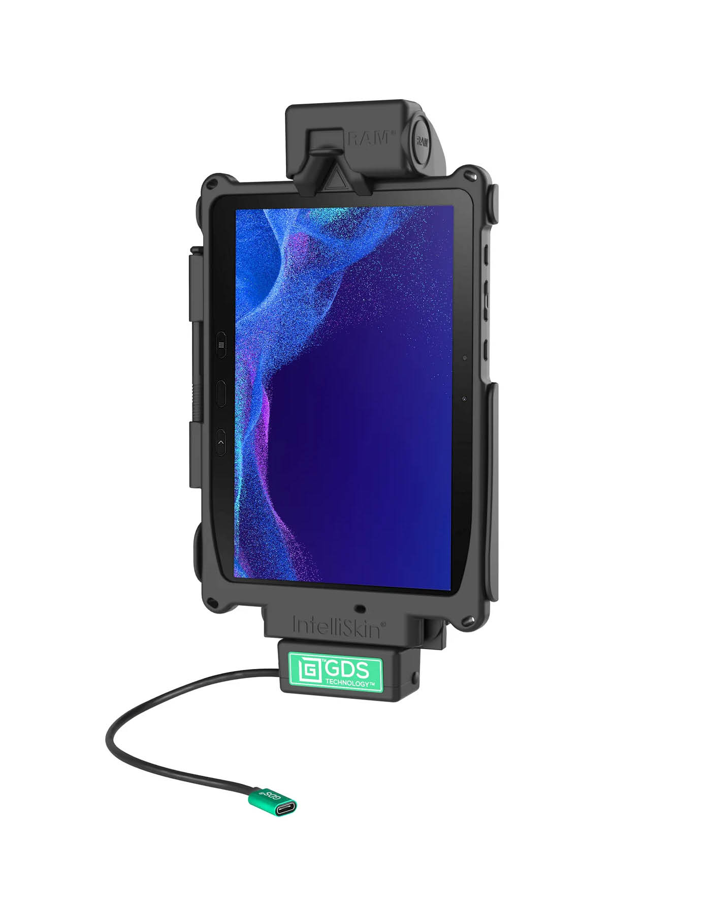 RAM Mounts GDS Tough-Dock Halteschale (Schnappverschluss) Samsung Tab Active4 Pro & Active5 Pro in IntelliSkin Schutzhülle - USB-C-Anschluss