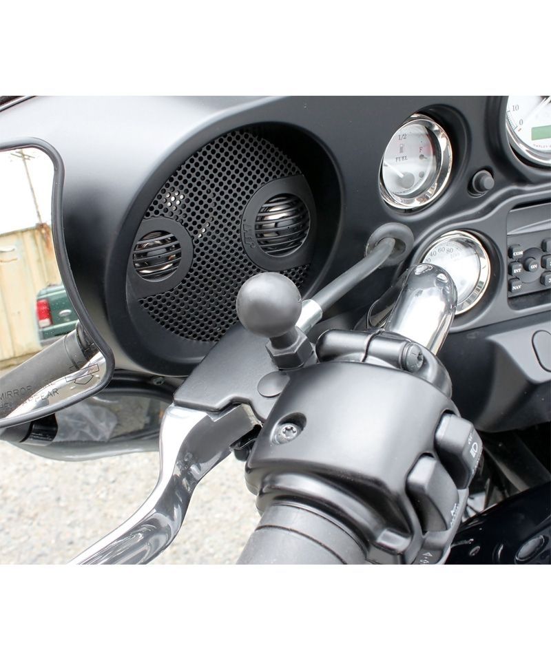 RAM Mounts Verbundstoff Basis-Kugel für Harley Davidson Motorräder (Spiegelaufnahme) - B-Kugel (1 Zoll), 1/4-20 Zoll Gewinde (Aluminium)