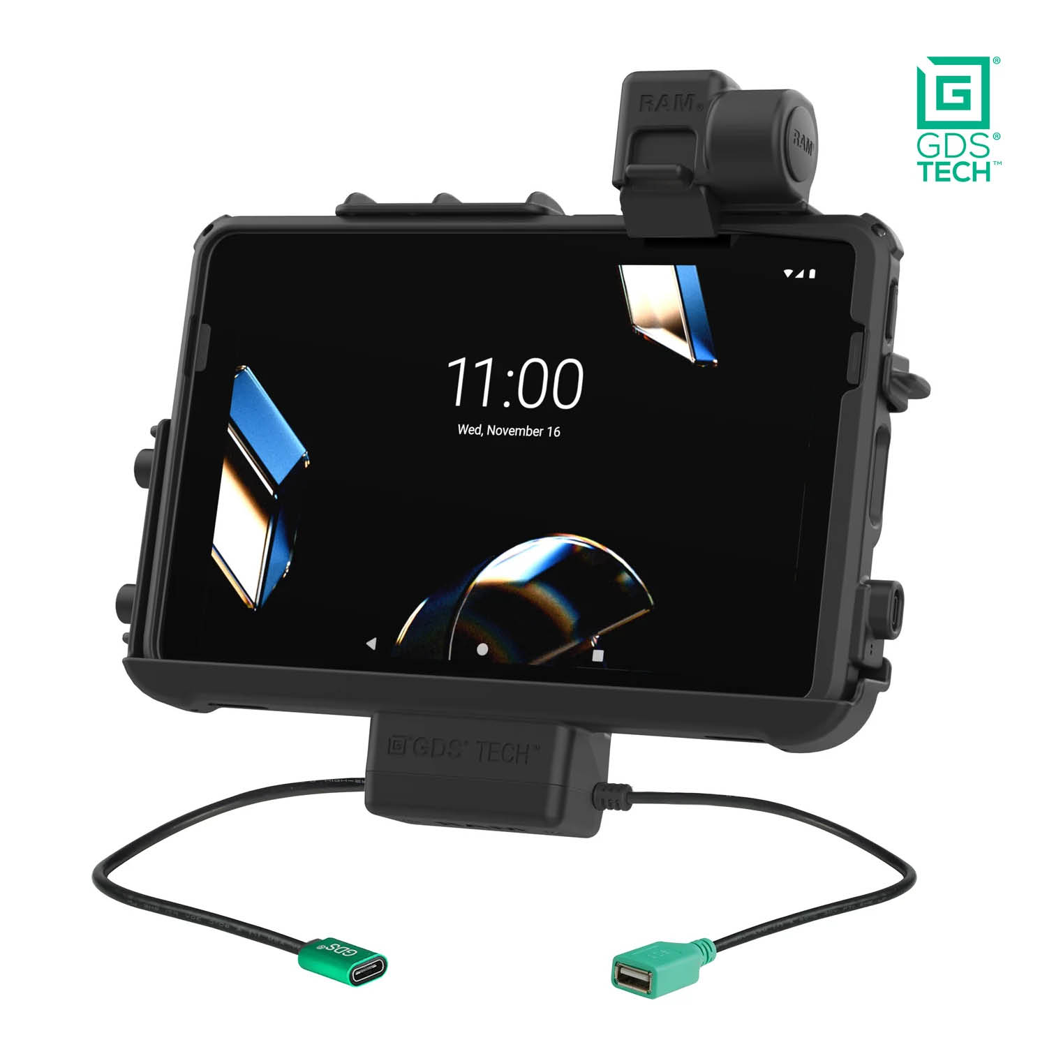 RAM Mounts GDS Thin-Dock for Zebra ET401 & ET4x (10") Tablets in IntelliSkin protective sleeve - USB-C & USB-A Connector
