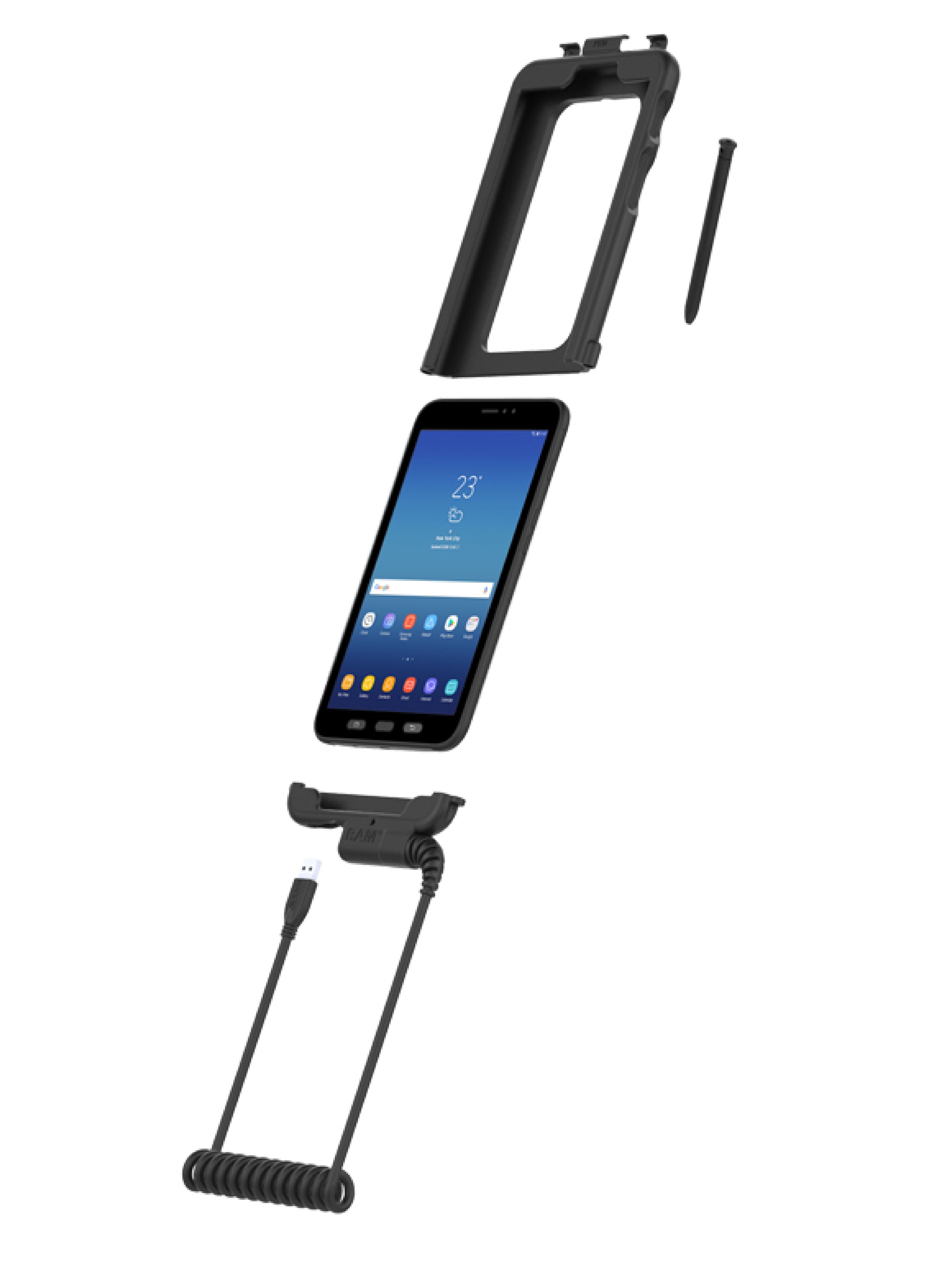 RAM Mounts Tough-Case Samsung Tab Active5 & 3 - mit USB-Anbindung