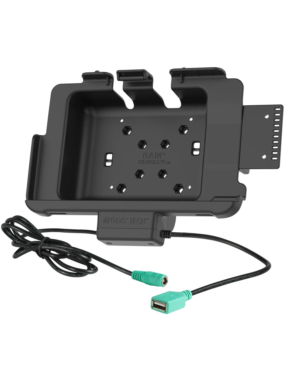 RAM Mounts Tough-Dock Halteschale für Zebra ET4x 10 Zoll Tablets im Zebra-Schutzrahmen - Strom-/Datenanbindung, 5,5 mm Klinkenstecker, USB-A, AMPS- u. VESA-Aufnahme