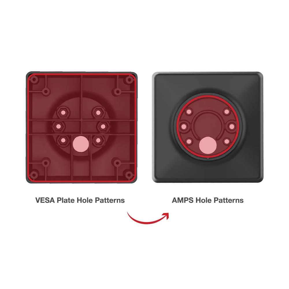 RAM Mounts Verbundstoff Adapterplatte - VESA 75x75 & 100x100 mm, 2- / 4-Loch AMPS
