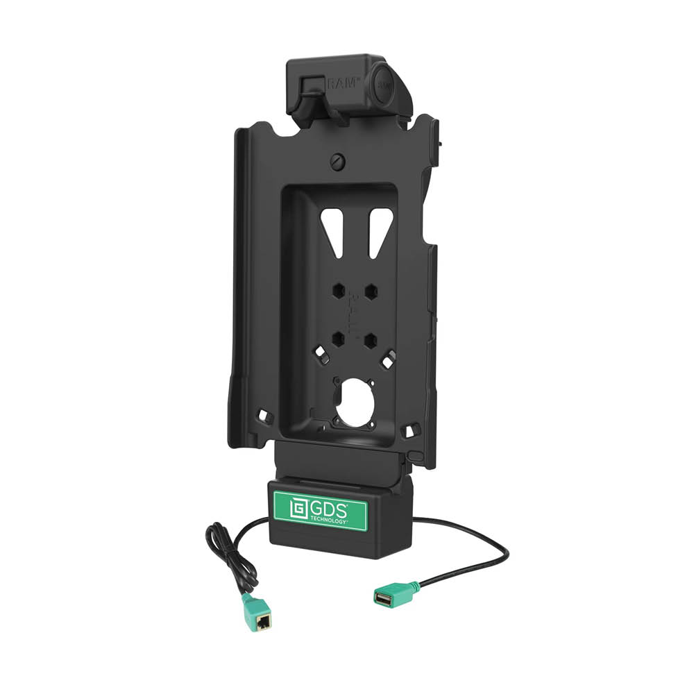 RAM Mounts GDS Tough-Dock Halteschale (Schnappverschluss) für Samsung Tab A9+ in IntelliSkin Next Gen Schutzhülle - USB-A-/PoE-Anschluss, 4-Loch AMPS