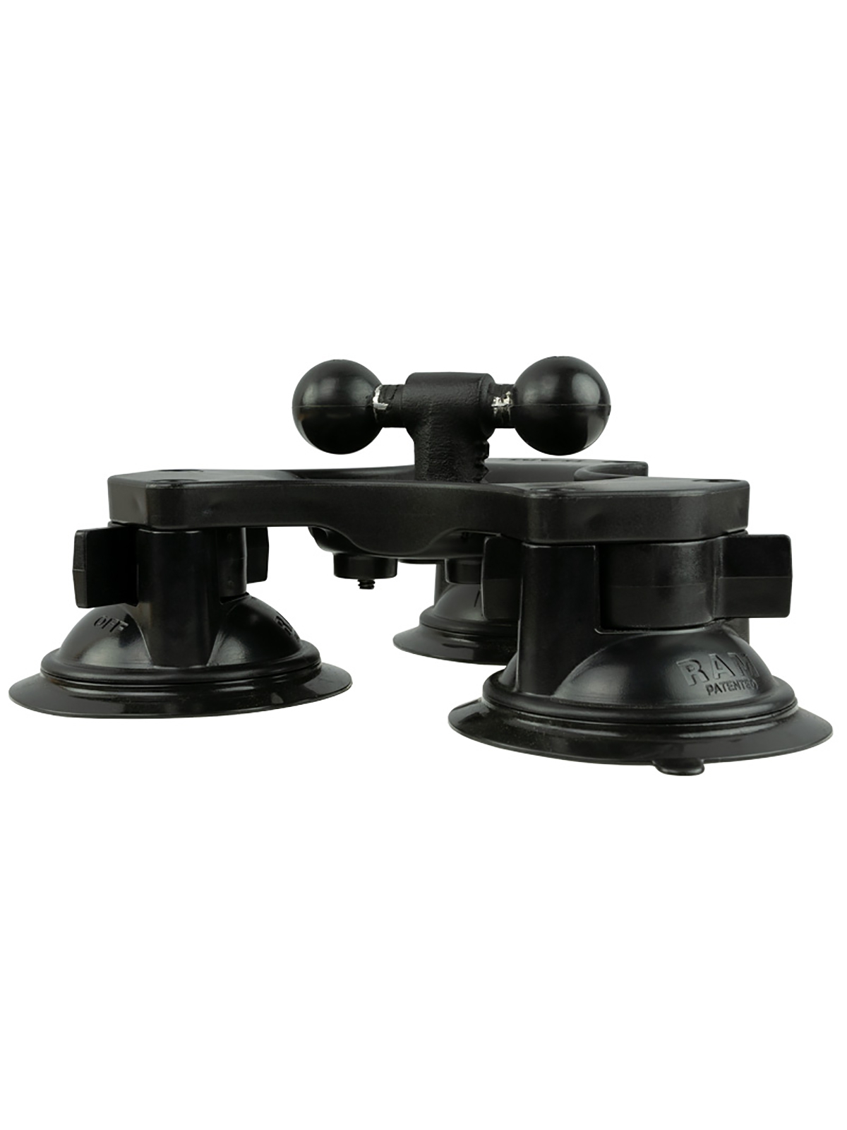 RAM Mounts Triple-Saugfuss mit Doppelkugel-Adapterplatte - B-Kugel (1 Zoll)