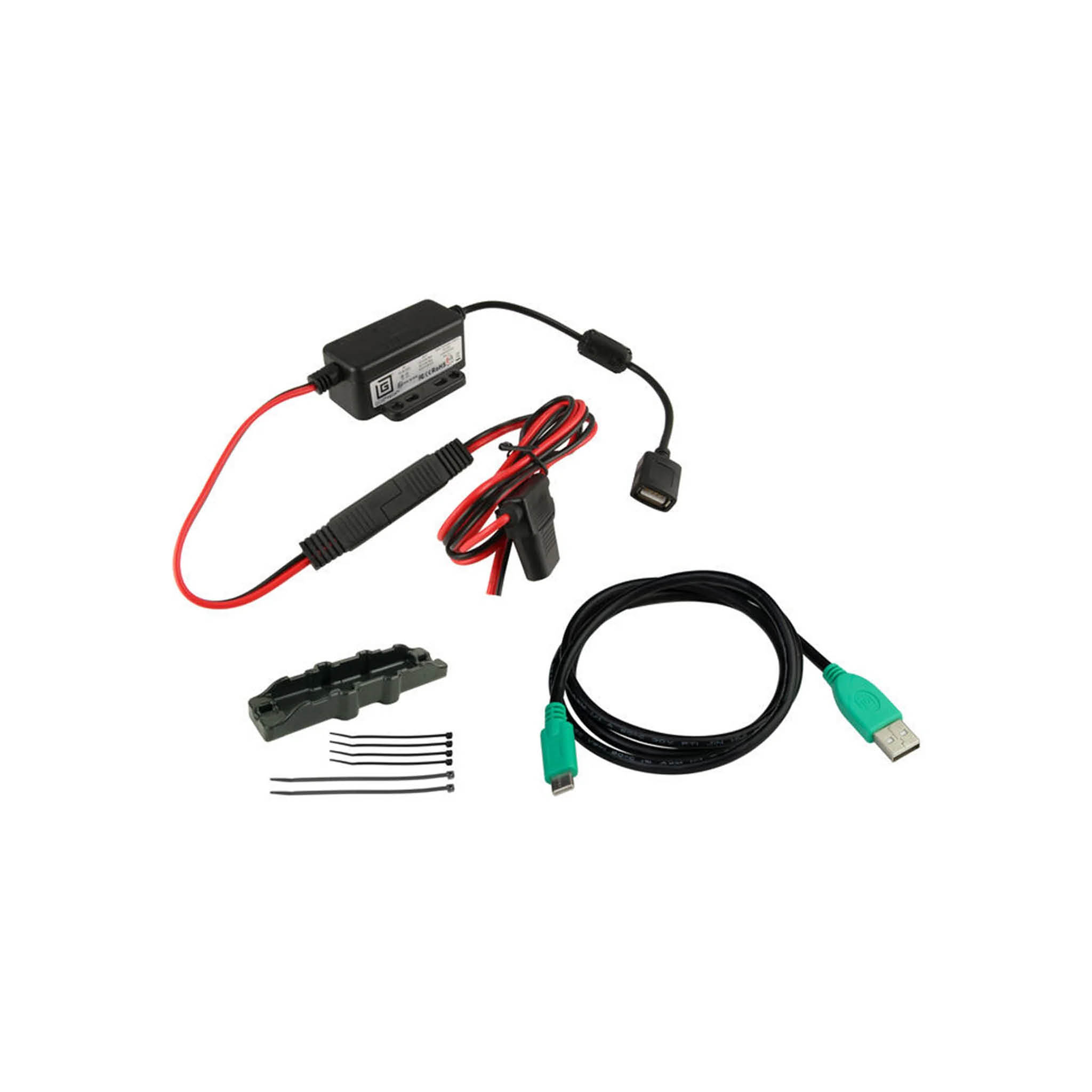 RAM Mounts GDS Strom-Modul - offene Enden, USB Typ-A Anschluss, 10-30V DC Eingangsspannung, inkl. USB-A/-C Kabel (2.0)